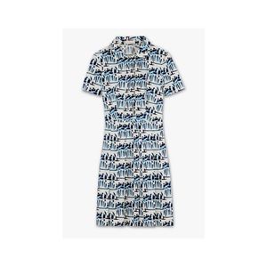 Tory Burch 'Figurine' Stretch Poplin Shirtdress