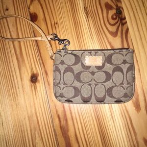 Brown coach wristlet