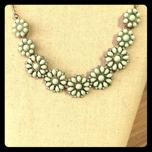 Blue flower necklace medium length