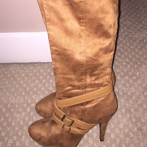 Tan suede 3.5 inche stiletto heels