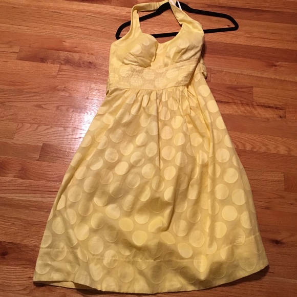 Dress Barn Dresses & Skirts - Yellow Dot Halter Dress Dress Barn😍.