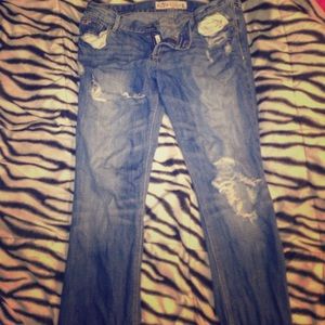 Hollister ripped boot cut jeans