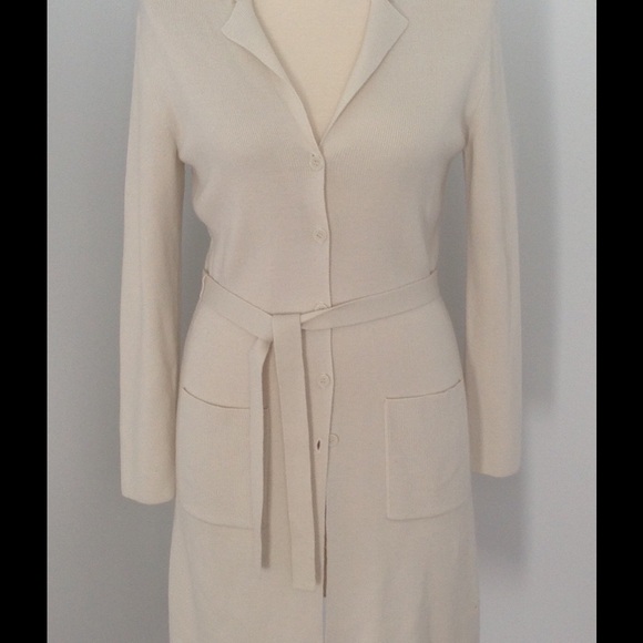 🎀HP🎀MAX STUDIO Long Button down sweater w/belt - Picture 3 of 8