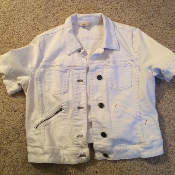 CAbi white jean jacket