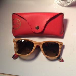 Ray Ban Wayfarer limited edition wood and floral
