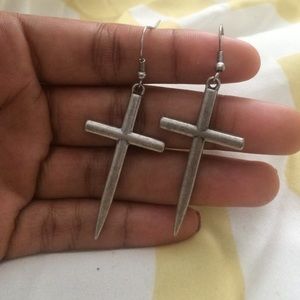 Silver cross Earrings