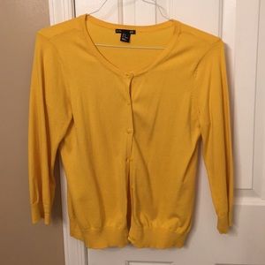 Mustard yellow, 3/4 sleeve, cardigan