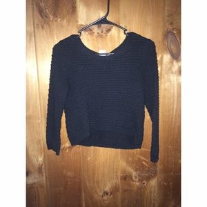 Black Sweater Crop Top