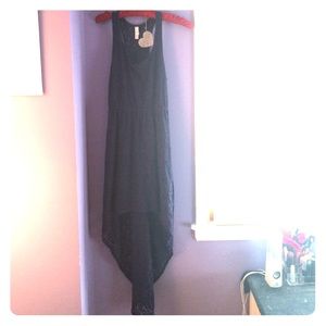 A extra small high low navy lace dress