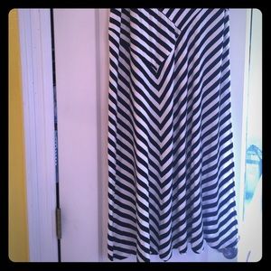Black and white Stripe maxi skirt