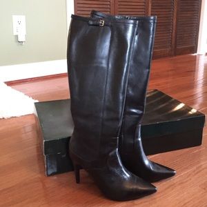 Ralph Lauren black leather boots