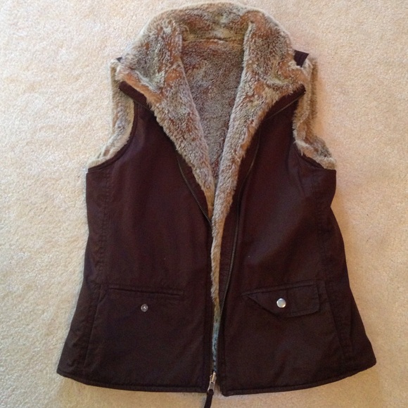 Gap Reversible Brown Fur Vest- Sz M