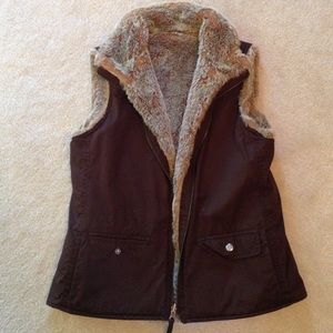 Gap Reversible Brown Fur Vest- Sz M