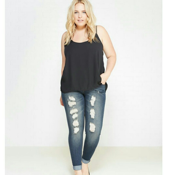 Destroyed Roll Skinny Jeans 18