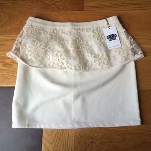 White peplum skirt