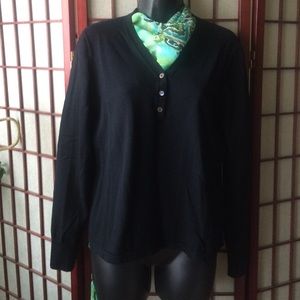 Black long sleeve Henley