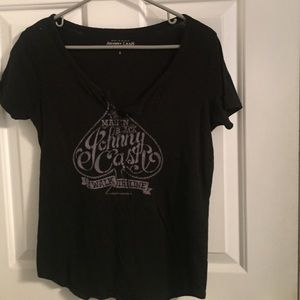 Lucky Brand Johnny Cash V Neck T Shirt