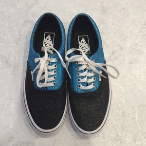 Black and Blue GLITTER Vans