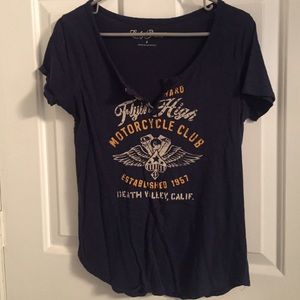 Lucky Brand V Neck Blue T Shirt