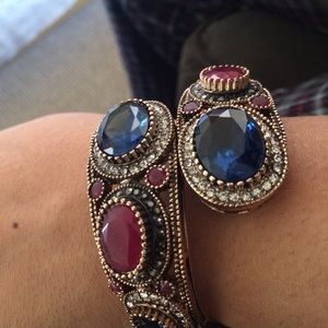 Turkish Bracelet Cuff Emerald & Ruby Brand New