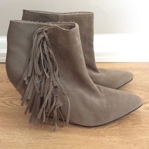 Fringe ankle boots
