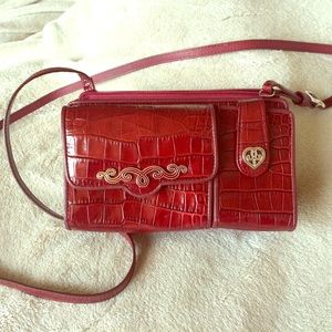 Brighton Red Leather Crossbody Gatsby Organizer