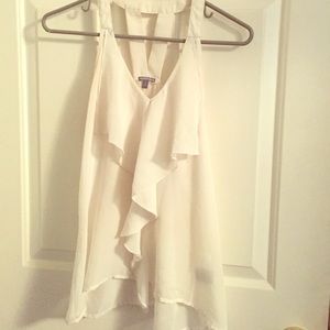 Charlotte Russe White Sheer Tank Top