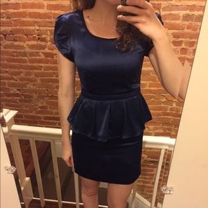 Nordstrom navy blue peplum dress