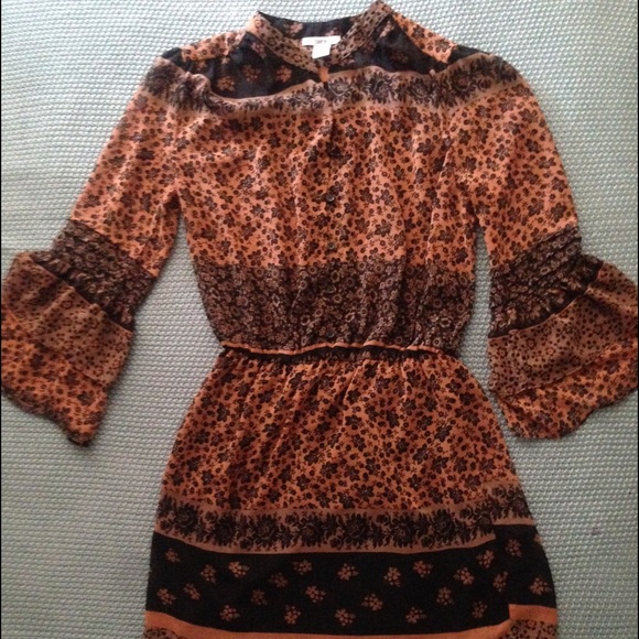 Cute multi pattern peasant dress