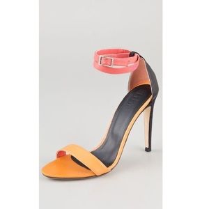 Tibi Amber Heels Coral/Black 37.5