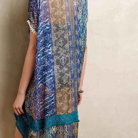 Anthropologie Bethari Silk Poncho Dress - Picture 2 of 4