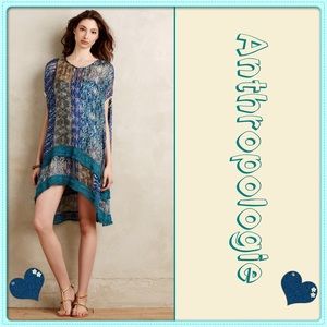 Anthropologie Bethari Silk Poncho Dress