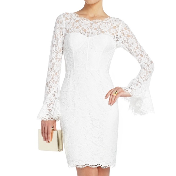 BCBGMaxAzria Dresses & Skirts - 🎀BCBGMaxAzria white lace corset dress 🎀