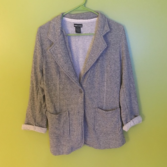 Grey Cotton Blazer