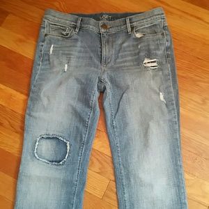 Ann Taylor Loft Modern Straight distressed jeans