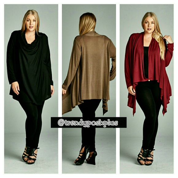 Burgundy Tunic Top / Cardigan - Picture 3 of 4