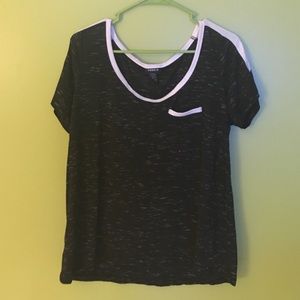 Black and White Top with Pocket