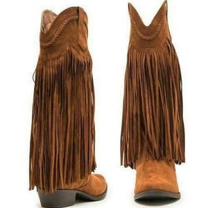 Women's fringe cowgirl boots