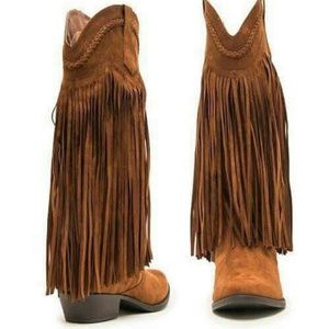 Women's fringe cowgirl boots