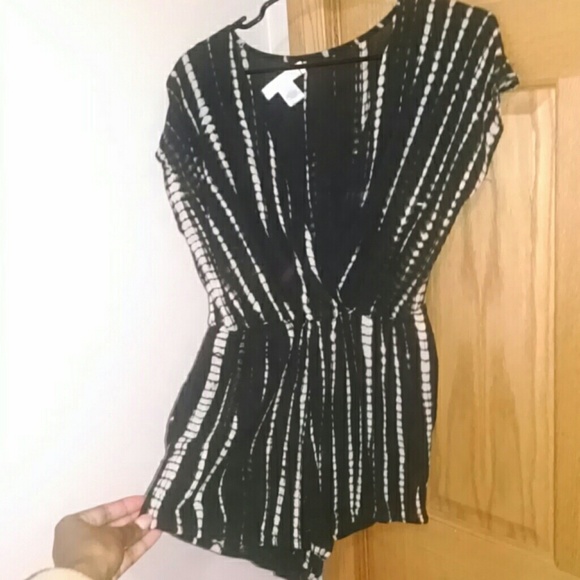 Urban Outfitters Beige and Black Romper