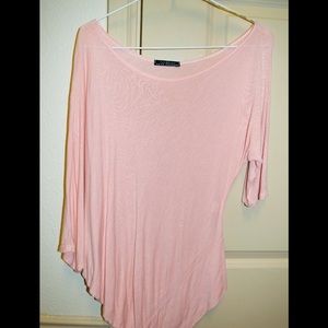 Single Shoulder Light Pink Blouse