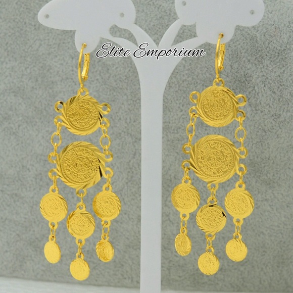 Gold Plated Chandelier Earrings Brand New