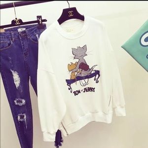 Tom & Jerry sweat top white