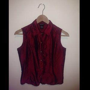 Burgundy Collared Blouse