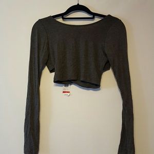 1 day sale NWT Gray longsleeve crop top 1 day sale NWT Gray longsleeve crop top