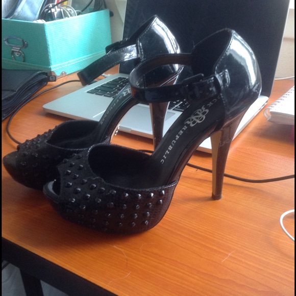 Rock&Republic Black Studded Platform Heels