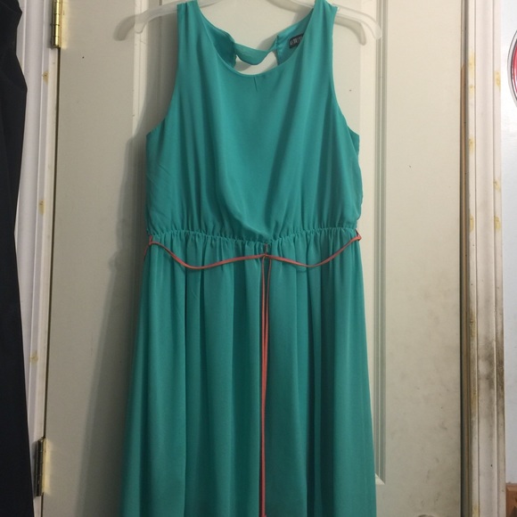High low mint dress