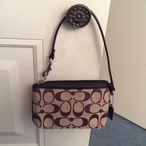 Brown Coach wristlet