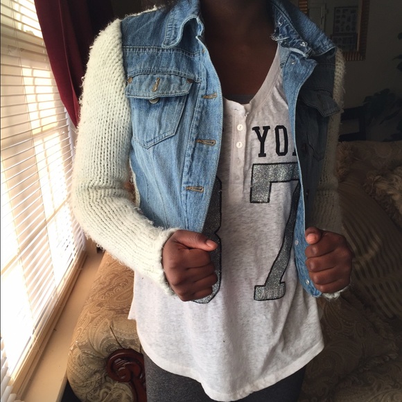 Blue jean sweater jacket - Picture 2 of 3