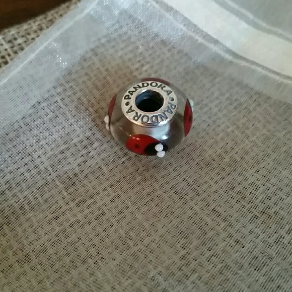 Retired Pandora Ladybug Murano Glass Bead